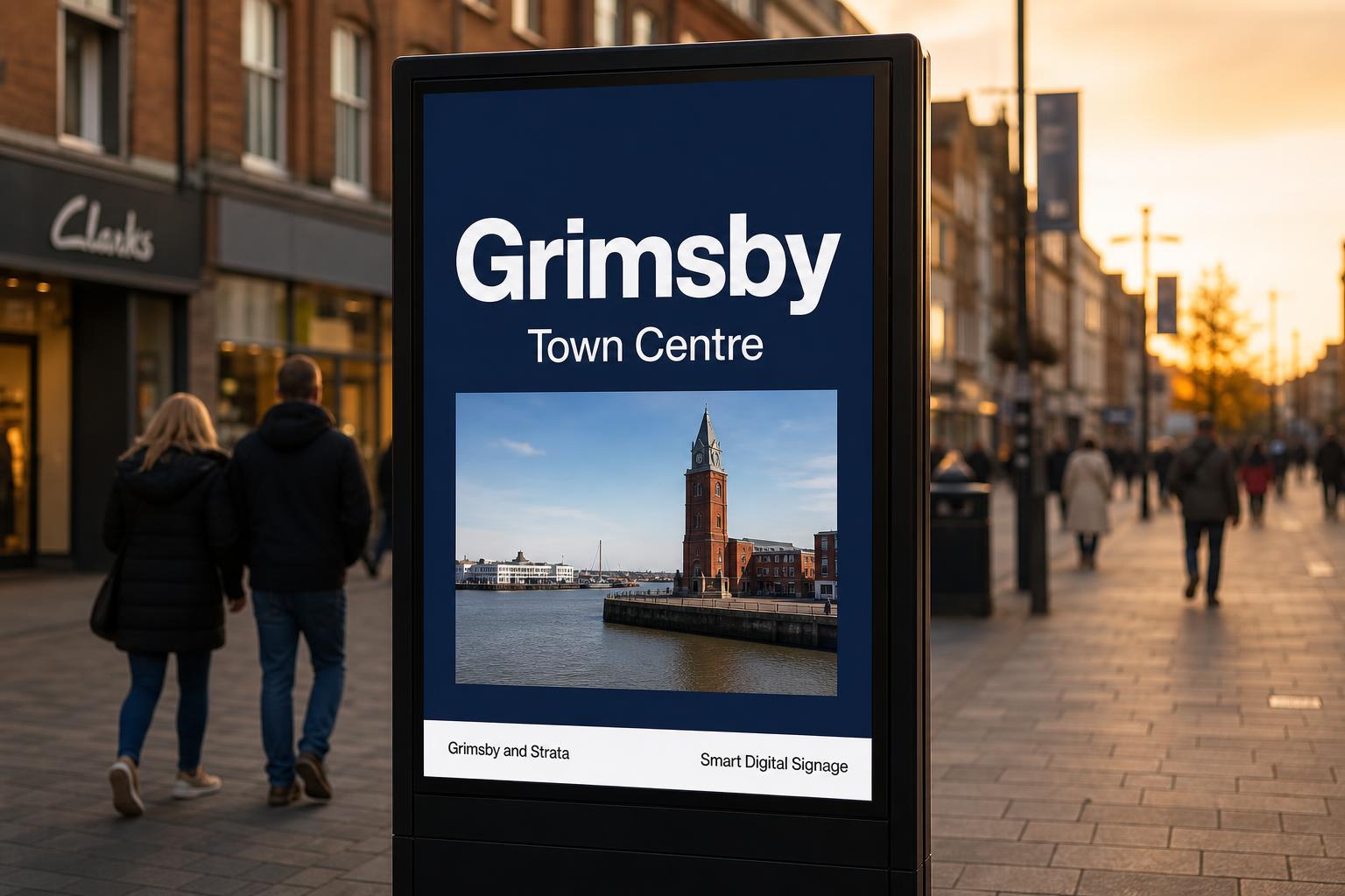 The Business Hive digital ad board in Grimsby