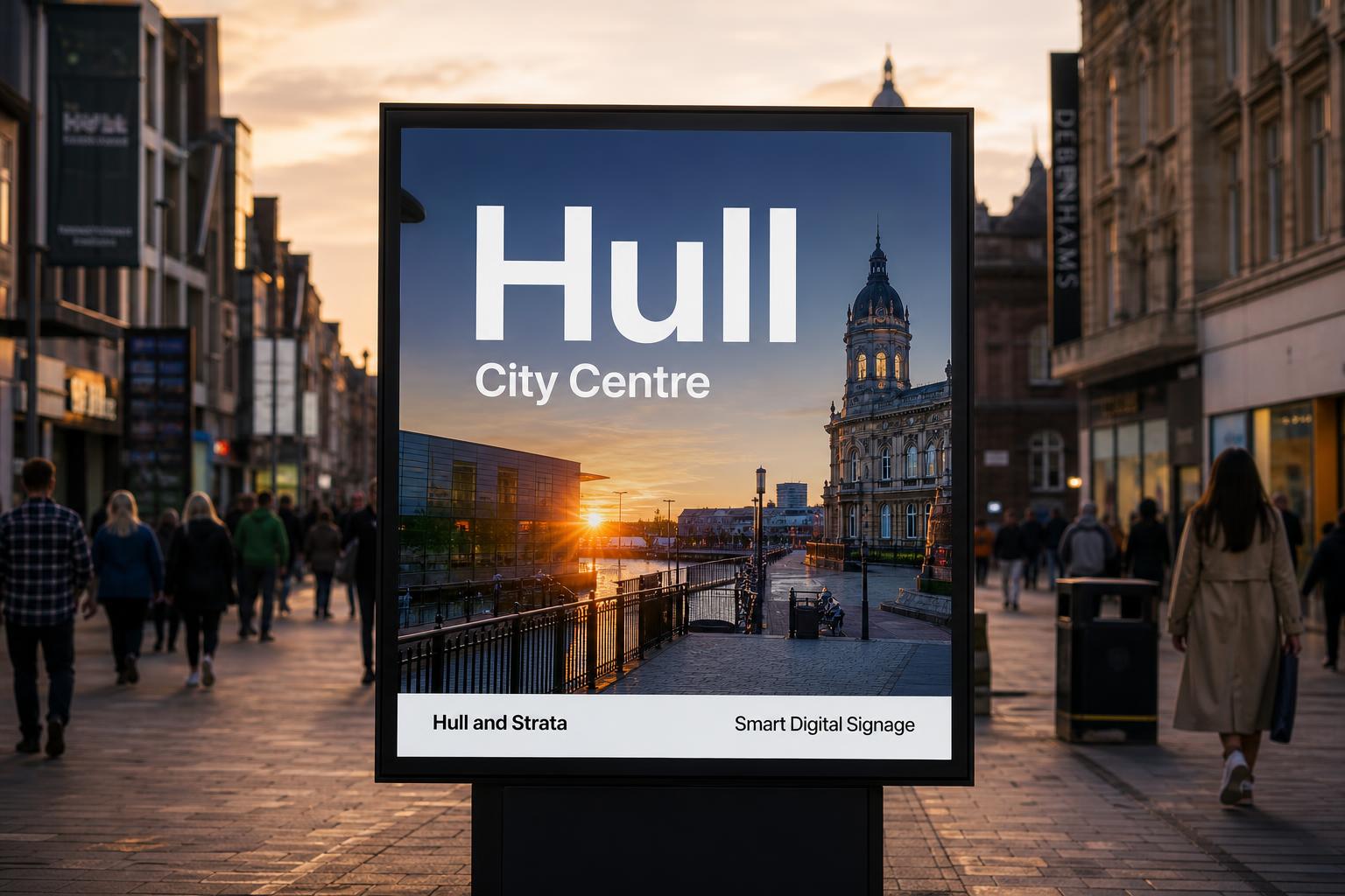 Yankee Land digital ad board in Hull